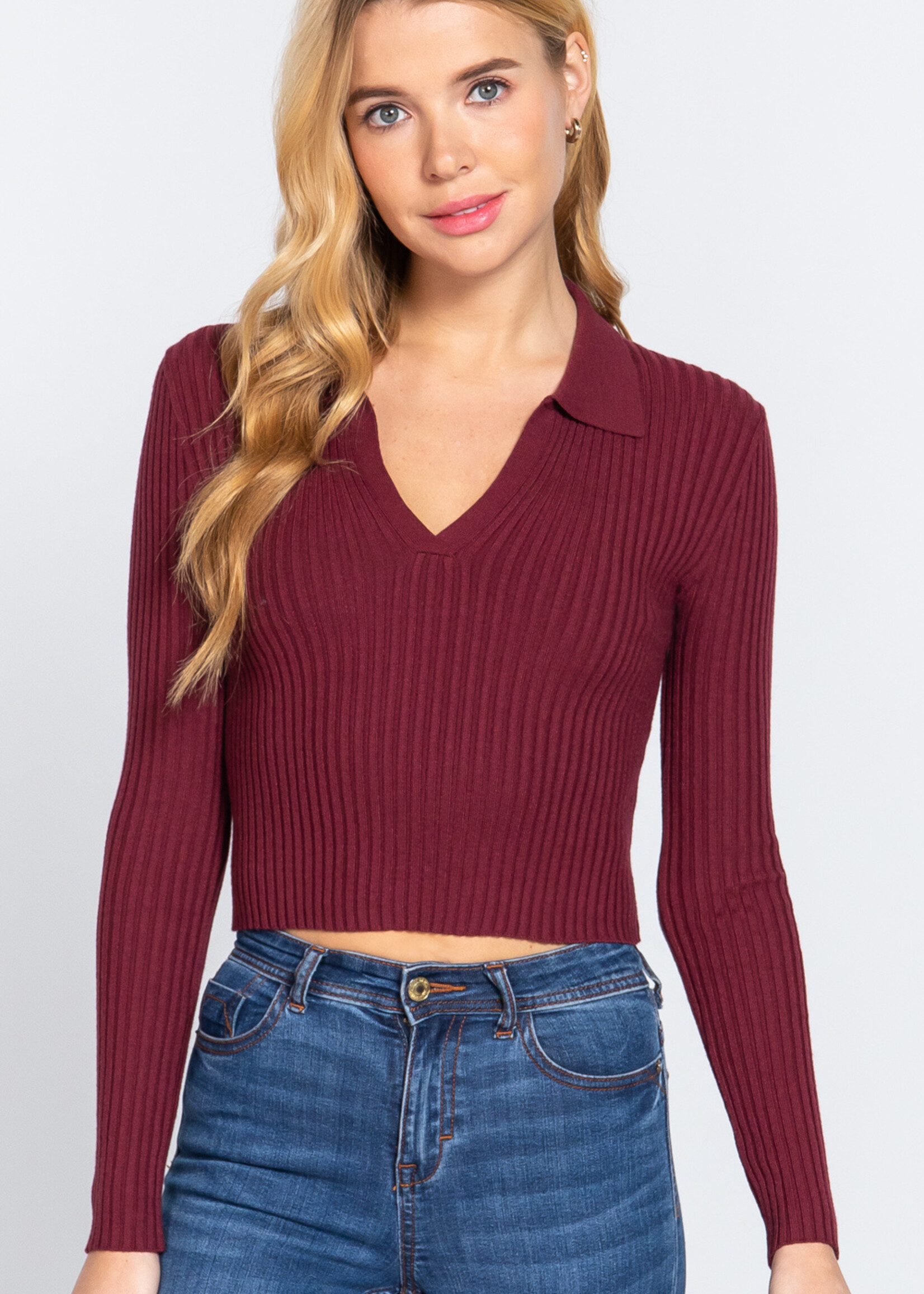 Women's V-Neck Pullover Sweater - Knox Rose Tan XS 