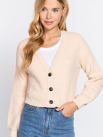 ACTIVE USA, INC. Active USA - LONG SLV V-NECK SWEATER CARDIGAN - SW13247