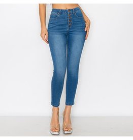 Wax Jean - High-Rise Exposed Button Fly Skinny Jean - 90305
