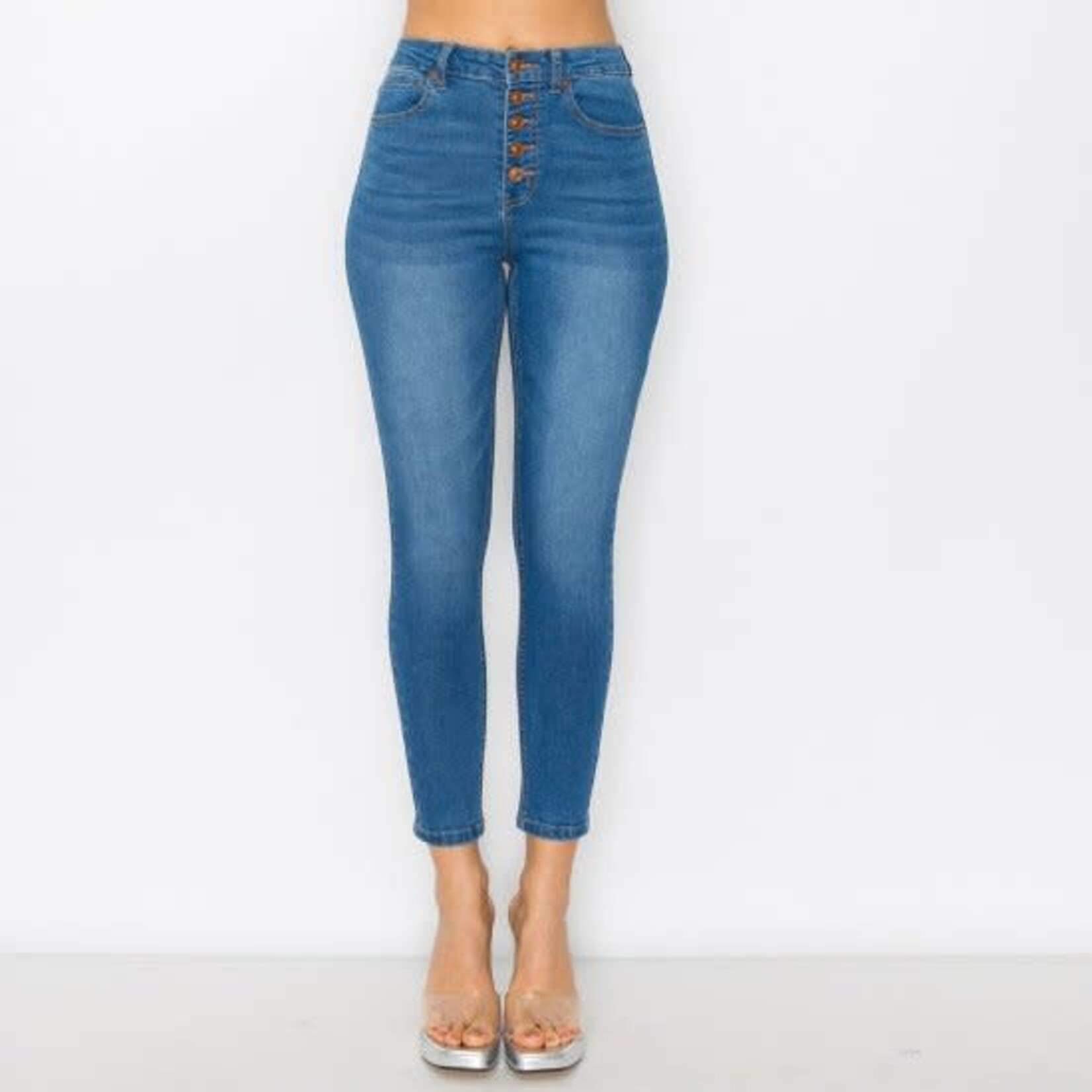 Wax Jeans Wax Jean - High-Rise Exposed Button Fly Skinny Jean - 90305