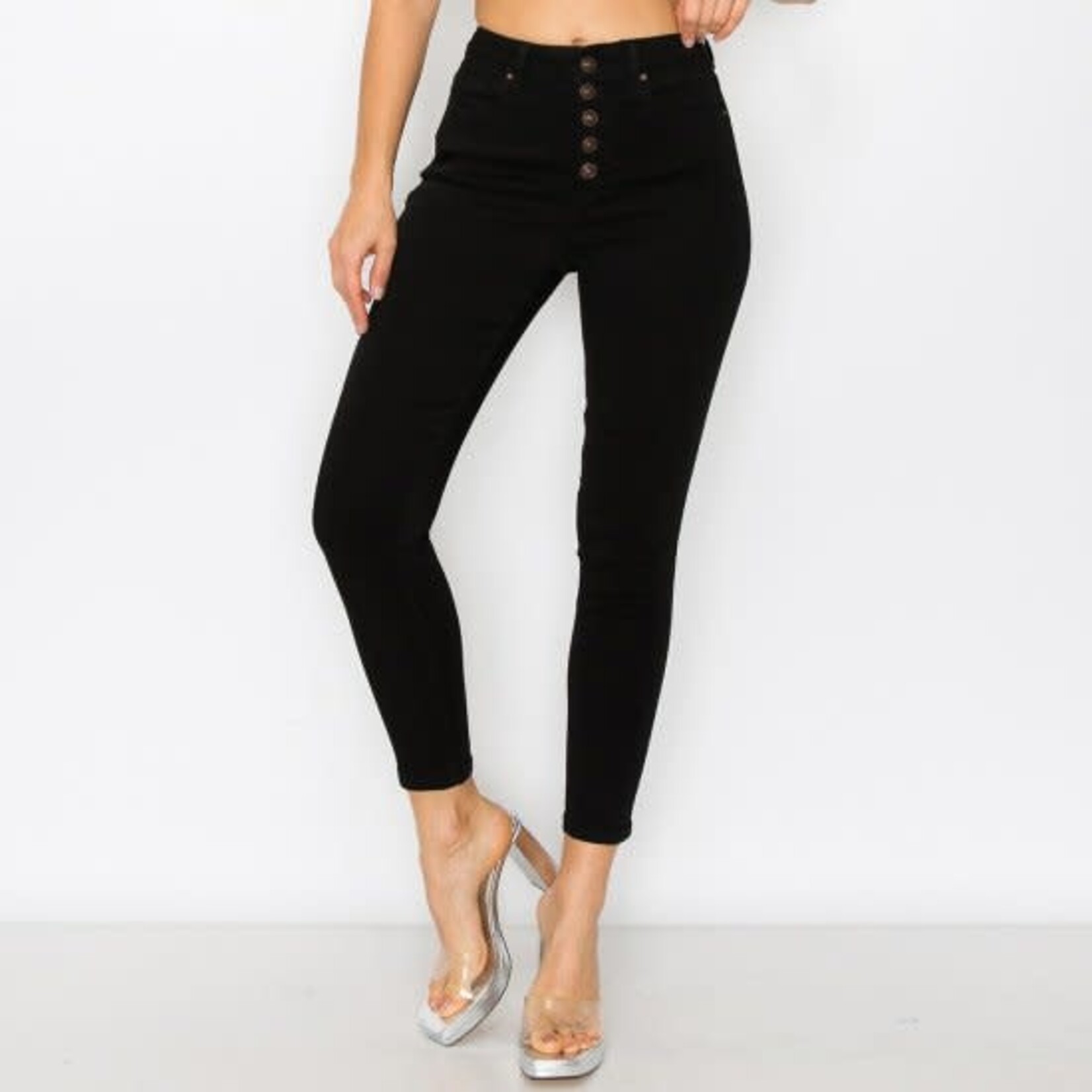 Wax Jeans Wax Jean - High-Rise Exposed Button Fly Skinny Jean - 90305