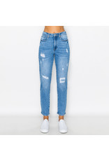 Wax Jean - Mended Destructed Mom Jean - 90255