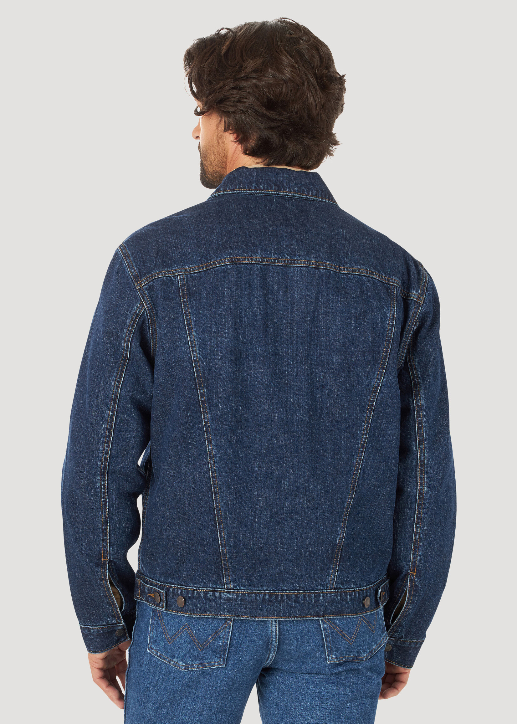 Lined denim jacket - Denim blue - Men