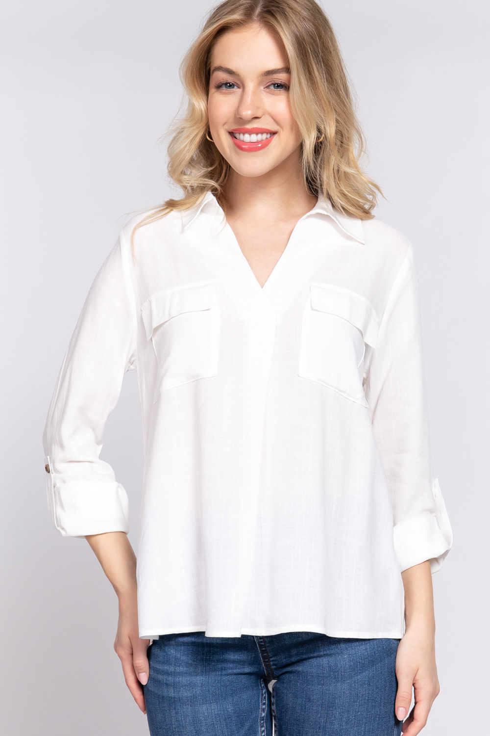 Notched Collar Shirt, Forever 21 #notched #collar #blouse  #notchedcollarblouse