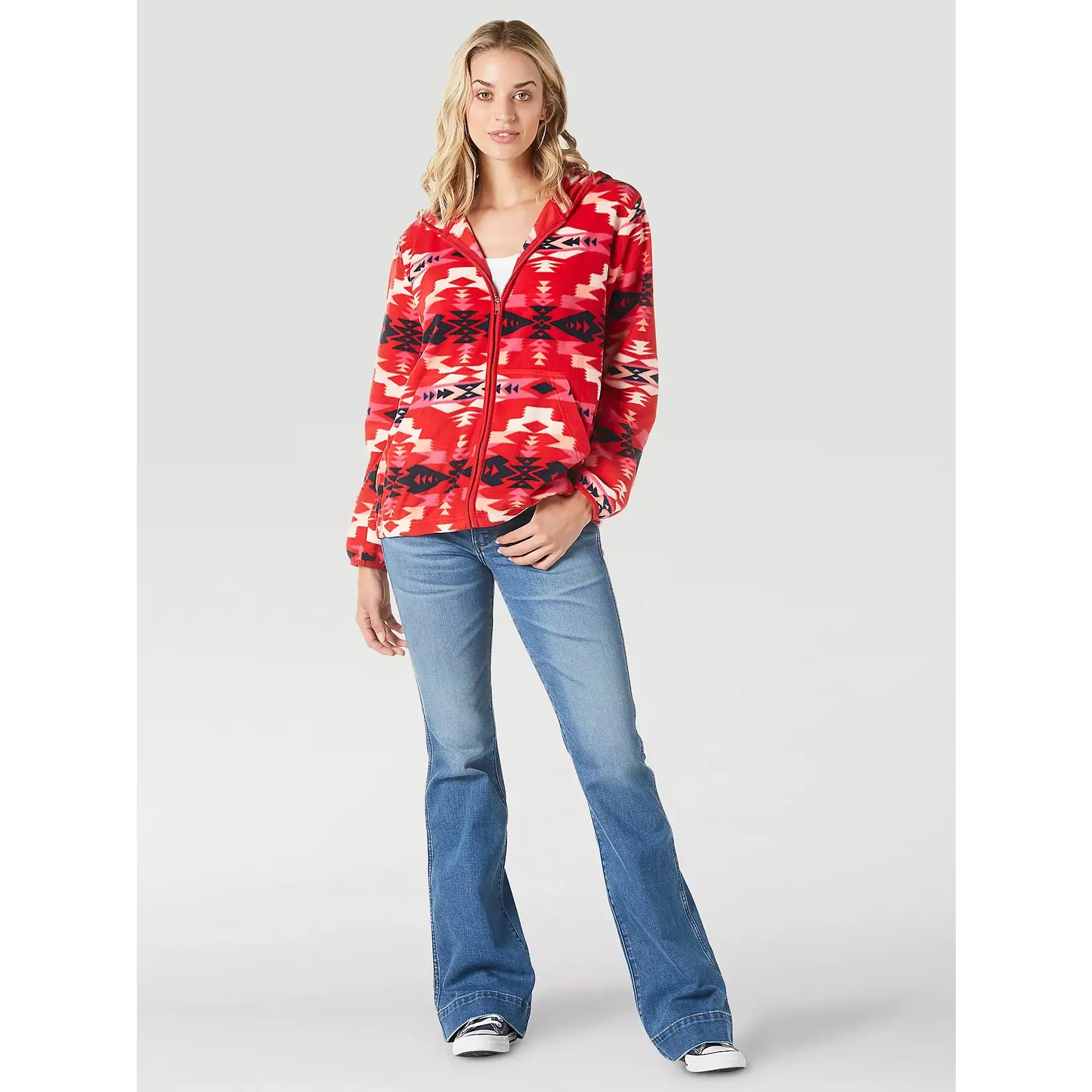 Wrangler Women's Southwestern Full Zip Fleece Hoodie - 112335651