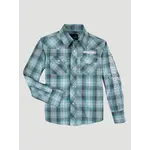 Wrangler Boy's Plaid Logo Western Snap Long Sleeve Shirt - 112330338