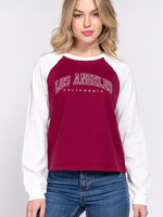 ACTIVE USA, INC. Long Sleeve Los Angeles Embo Knit Top - T13601