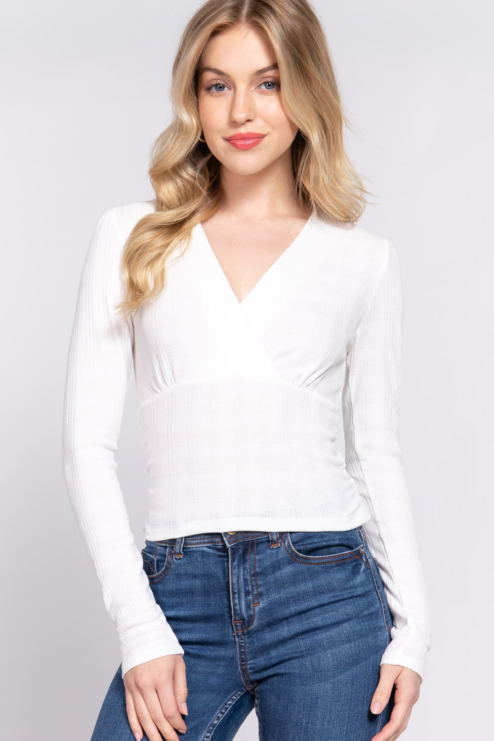 Surplice knit store top