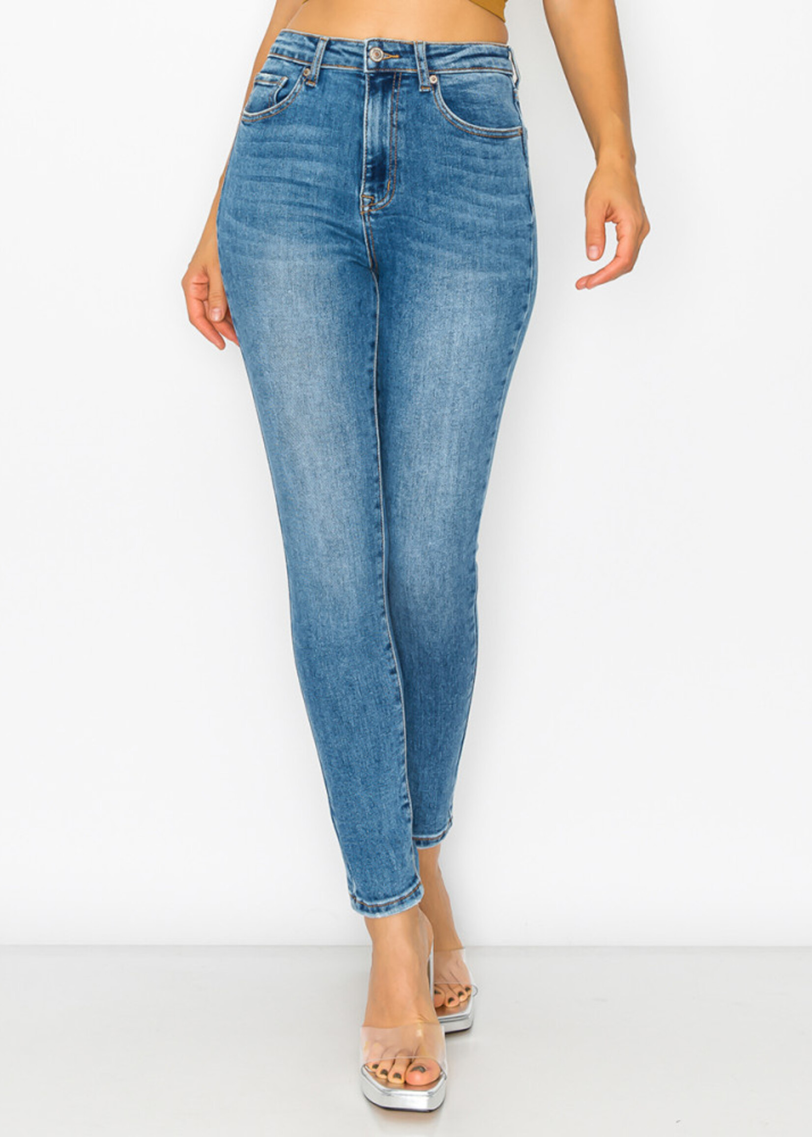 Wax Jeans - Authentic High Waisted Basic Skinny - 90284 - Oly's Home Fashion