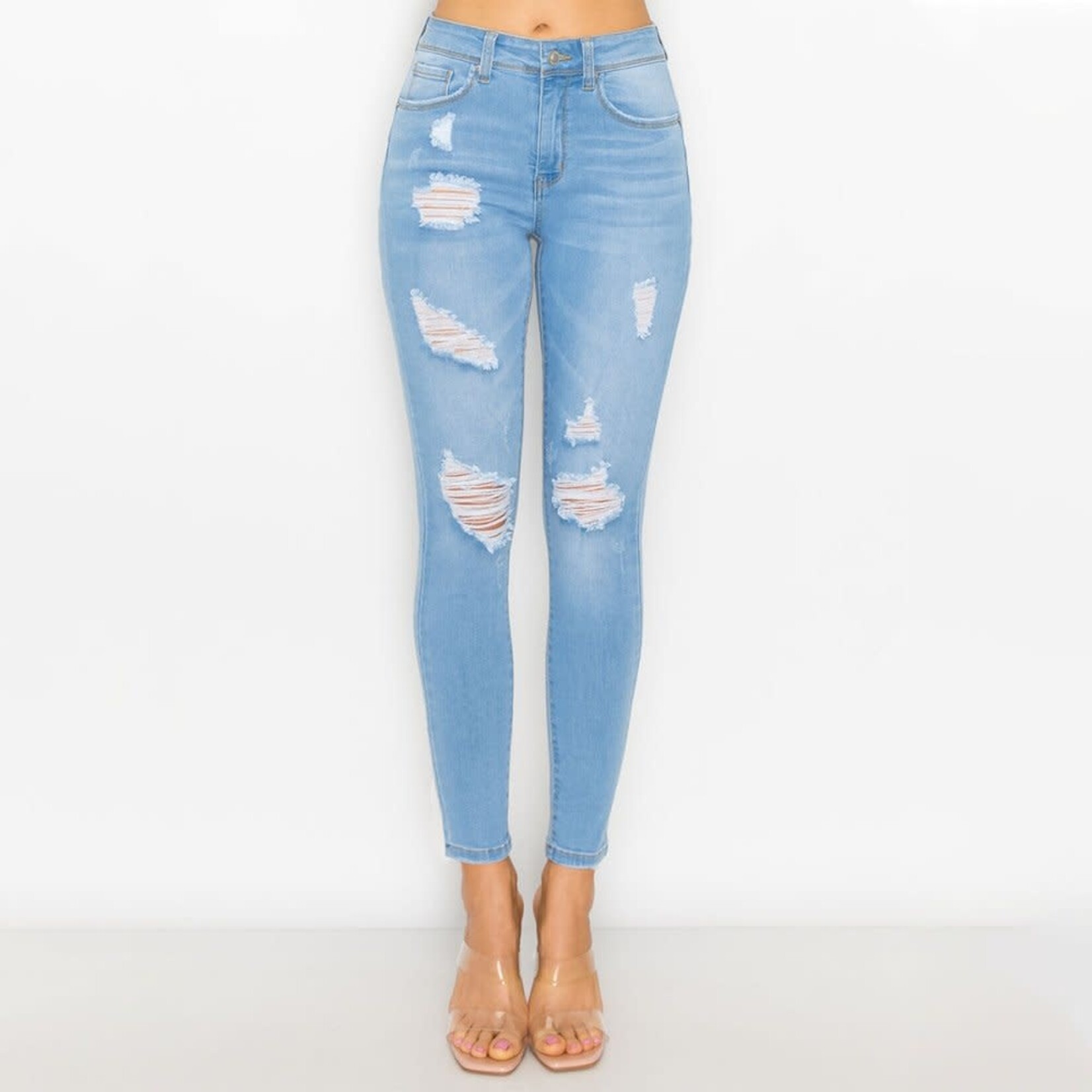 Wax Jeans Wax Jeans - Women’s Push-up Destructed Basic Skinny Jean - 90240