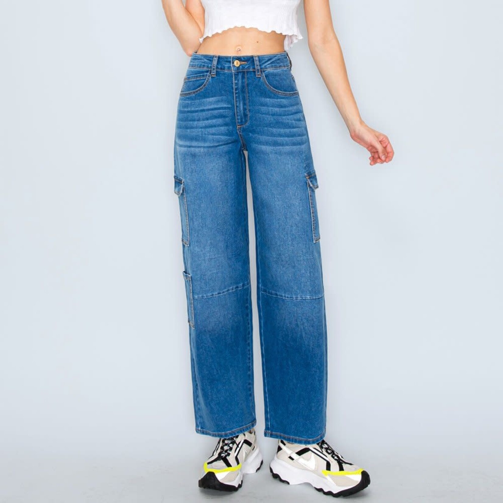 Wax Jeans Wax Jean - Women's Cargot Pocket Jean with Knee Cutline - 90336