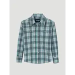 Wrangler Boy's Long Sleeve Wrinkle Resist Western Snap Plaid Shirt - 112344414