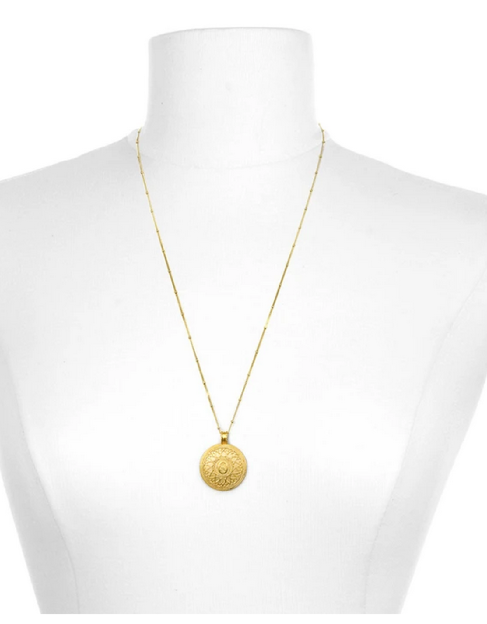 SATYA Jewelry SATYA Jewelry - Gold Hamsa Mandala Necklace 24"