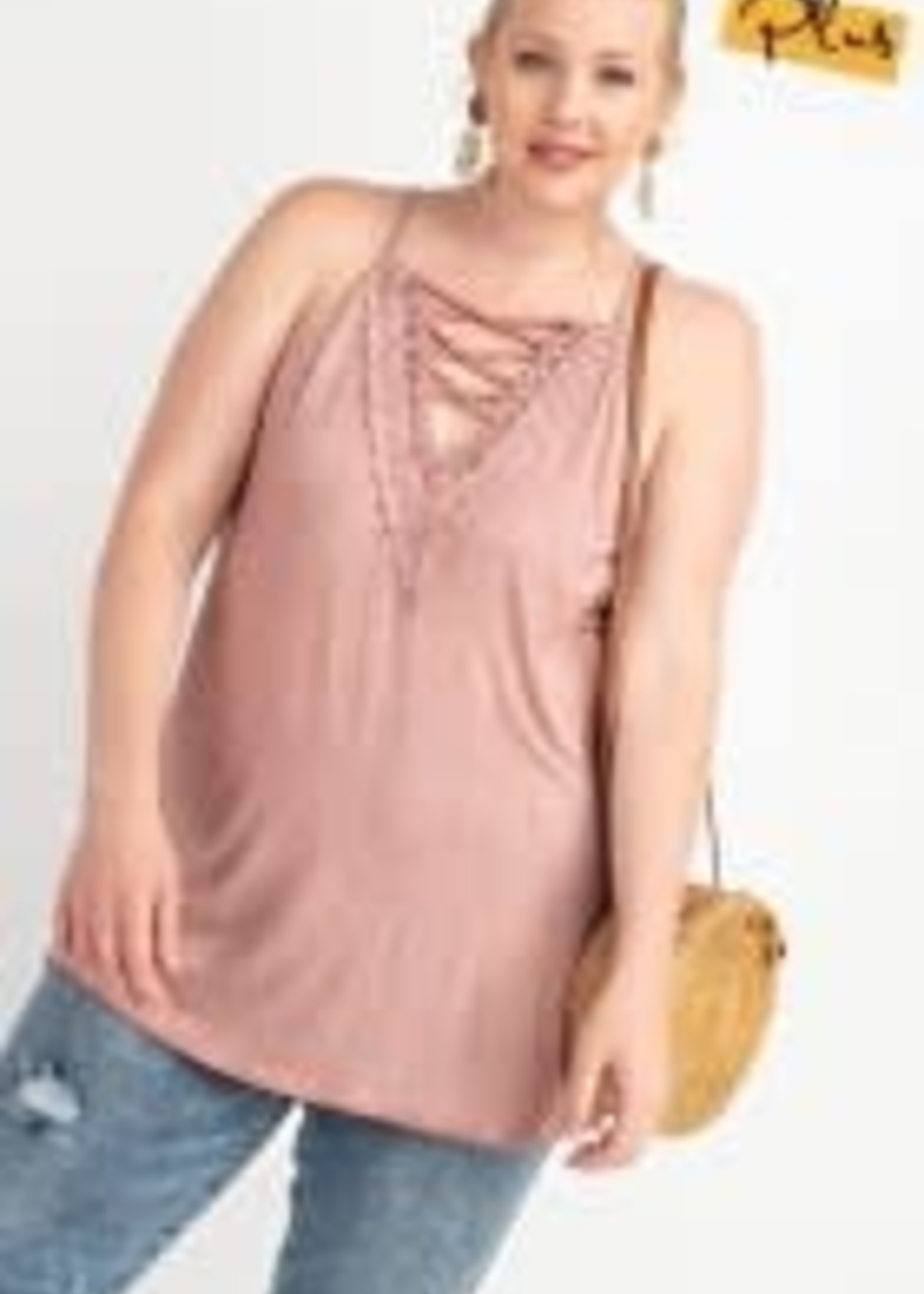 Laced Up Front Cami Tank Tunic