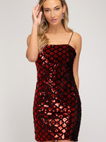 Holiday Sequins Tube Top Mini Dress