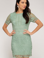 Short Sleeve Crochet Lace Dress