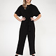 BLACK TAPE TIE FRONT JUMPSUIT