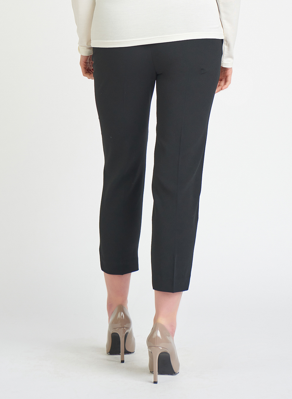 CROPPED SLIM ELASTIC BACK WAIST TROUSER