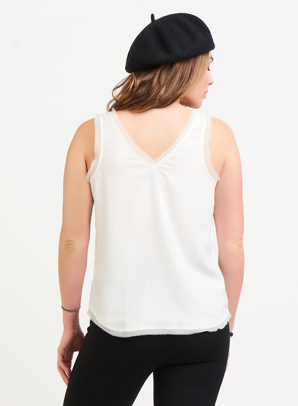 BLACK TAPE RAW EDGE TANK