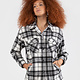 BLACK TAPE BUTTON FRONT PLAID OVERSHIRT