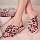 AVENUE ZOE LEOPARD FUR SLIPPERS PINK