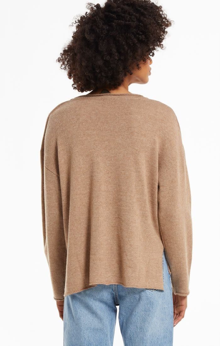 ZSUPPLY ADA STAR SWEATER - HEATHER CARAMEL