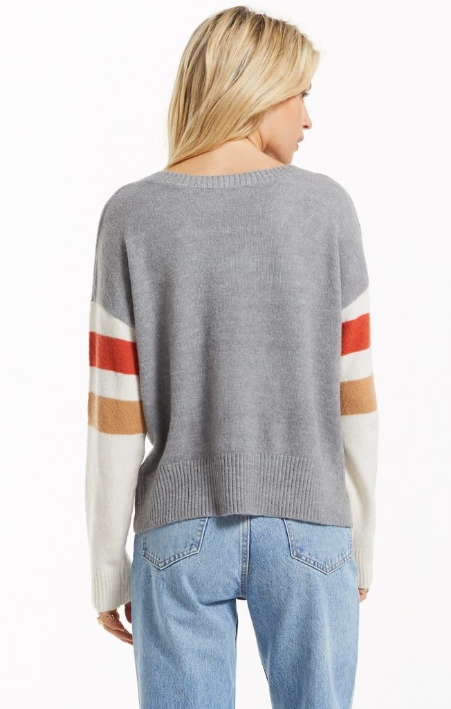 ZSUPPLY SPORTIF COLOR BLOCK SWEATER - HEATHER GREY