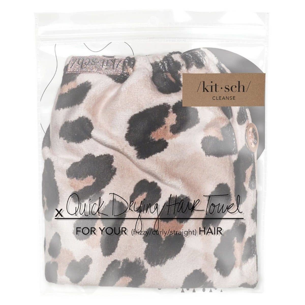 KITSCH MICROFIBER HAIR TOWEL LEOPARD