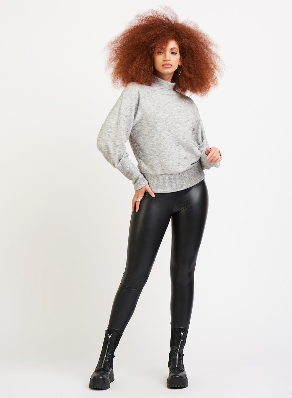 HIGH WAISTED FAUX LEATHER LEGGING