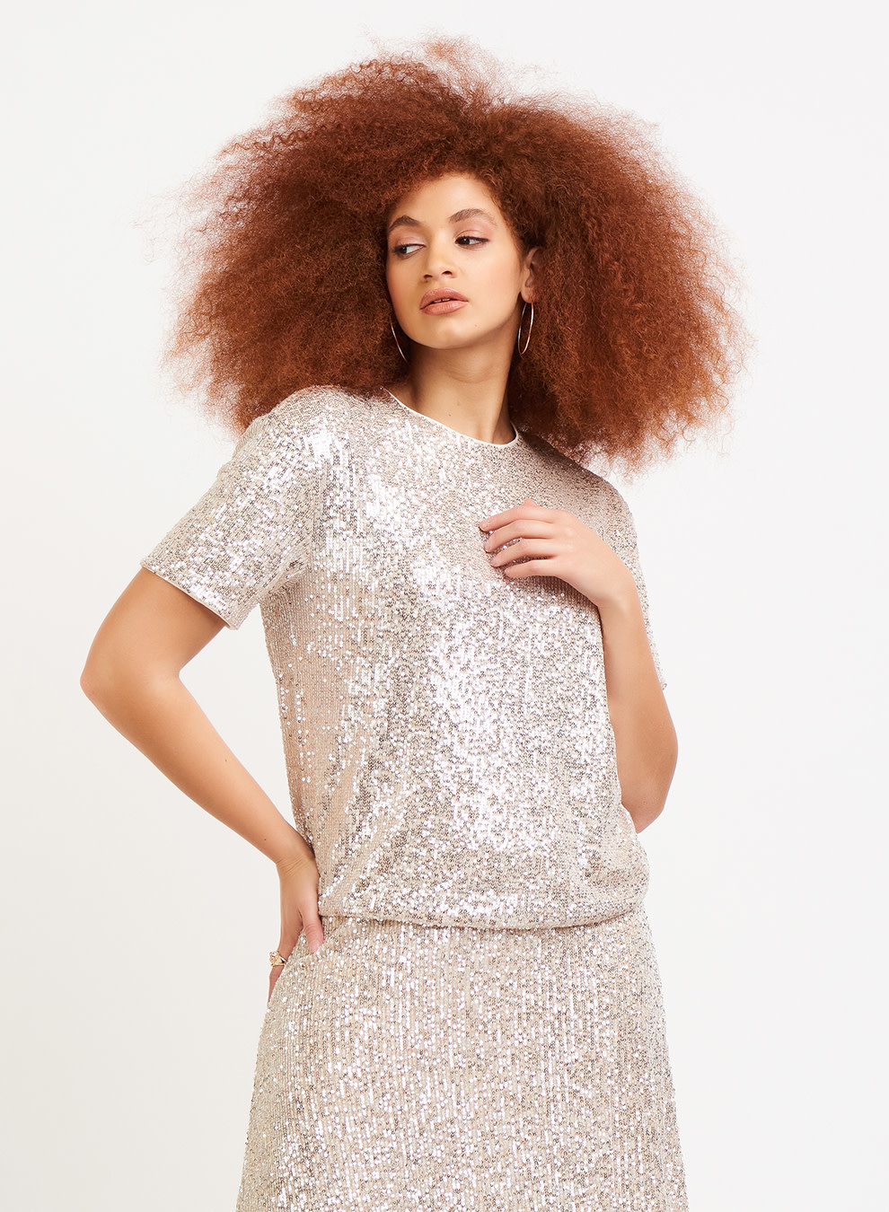 ALL OVER SEQUIN TOP