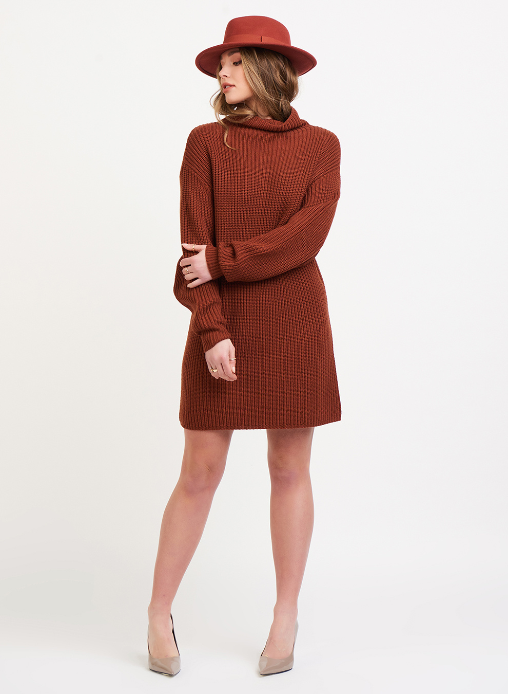 MOCK NECK SWEATER DRESS