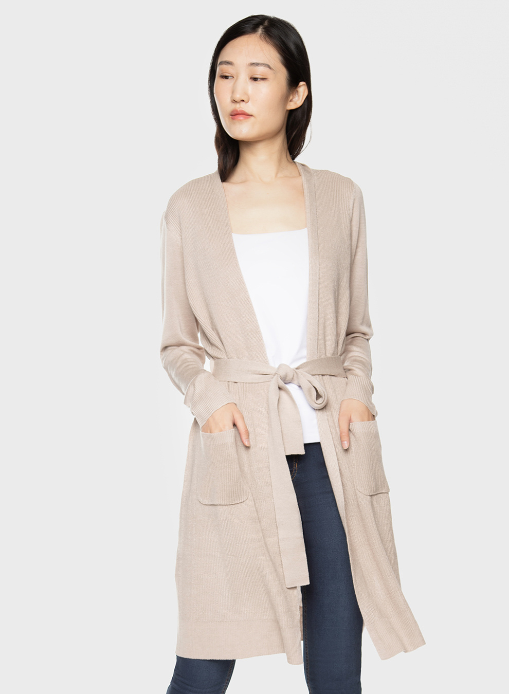 LONG BELTED CARDIGAN