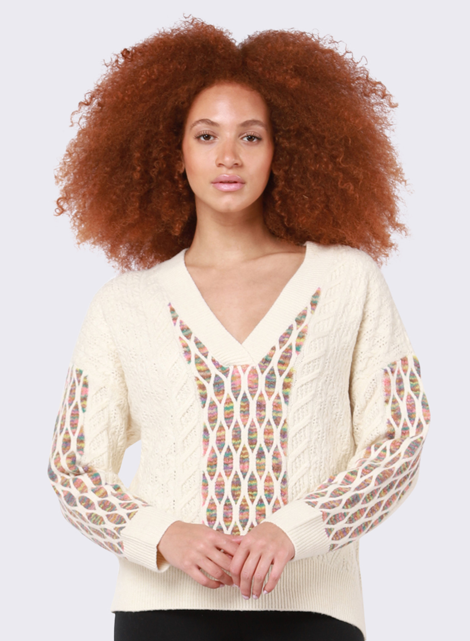 TEXTURED CABLE KNIT SWEATER - No.3 