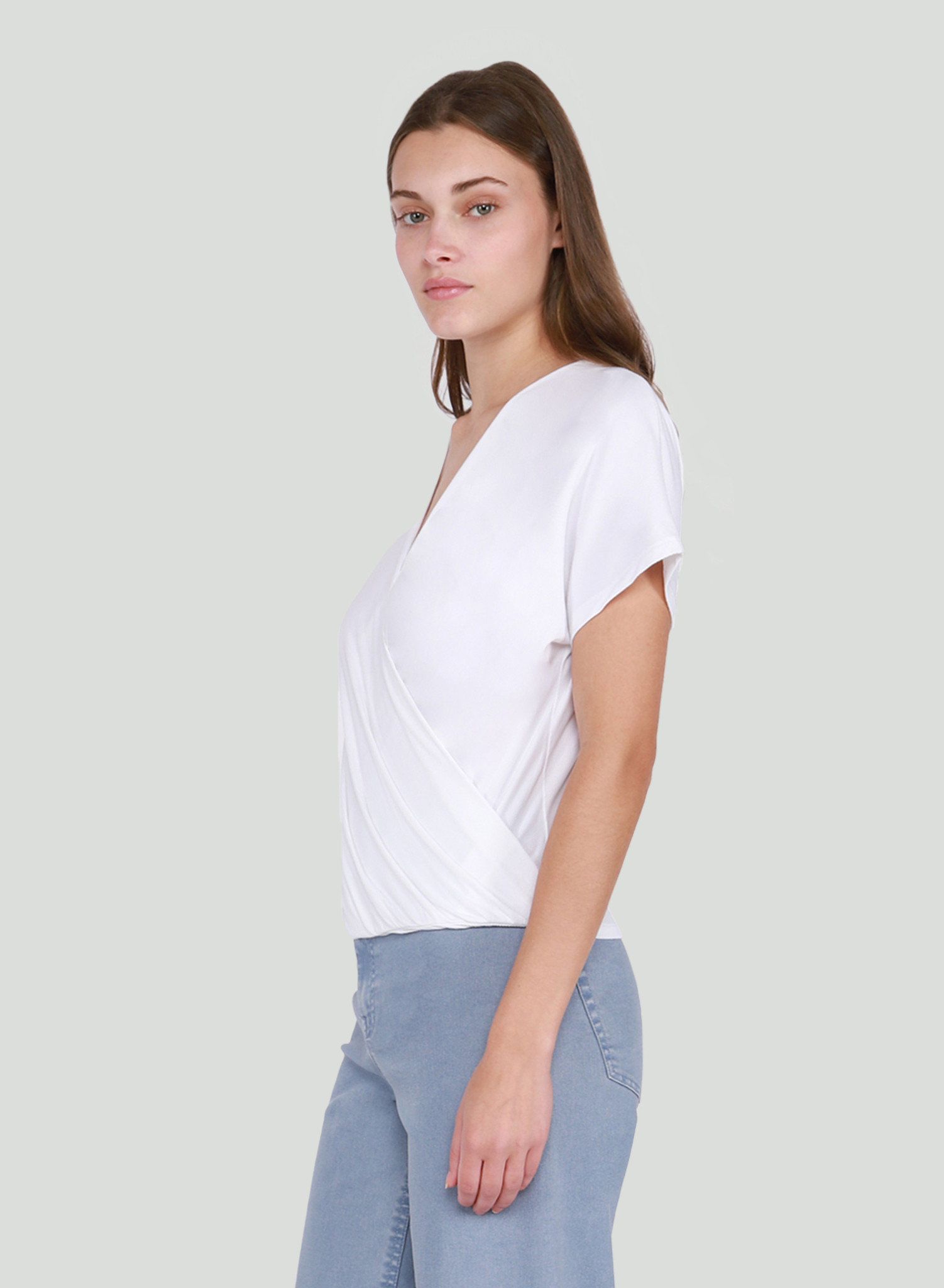 WRAP FRONT RIBBED TOP