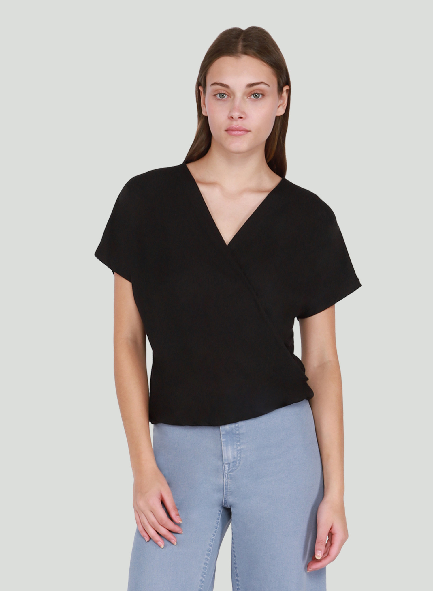 WRAP FRONT RIBBED TOP