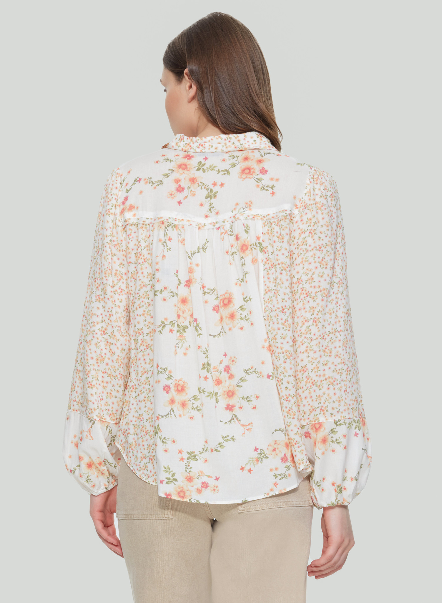 BUTTON FRONT BLOUSE WITH YOKE