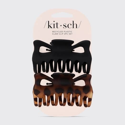 KITSCH CLAW CLIP 2PC SET BLACK AND TORT