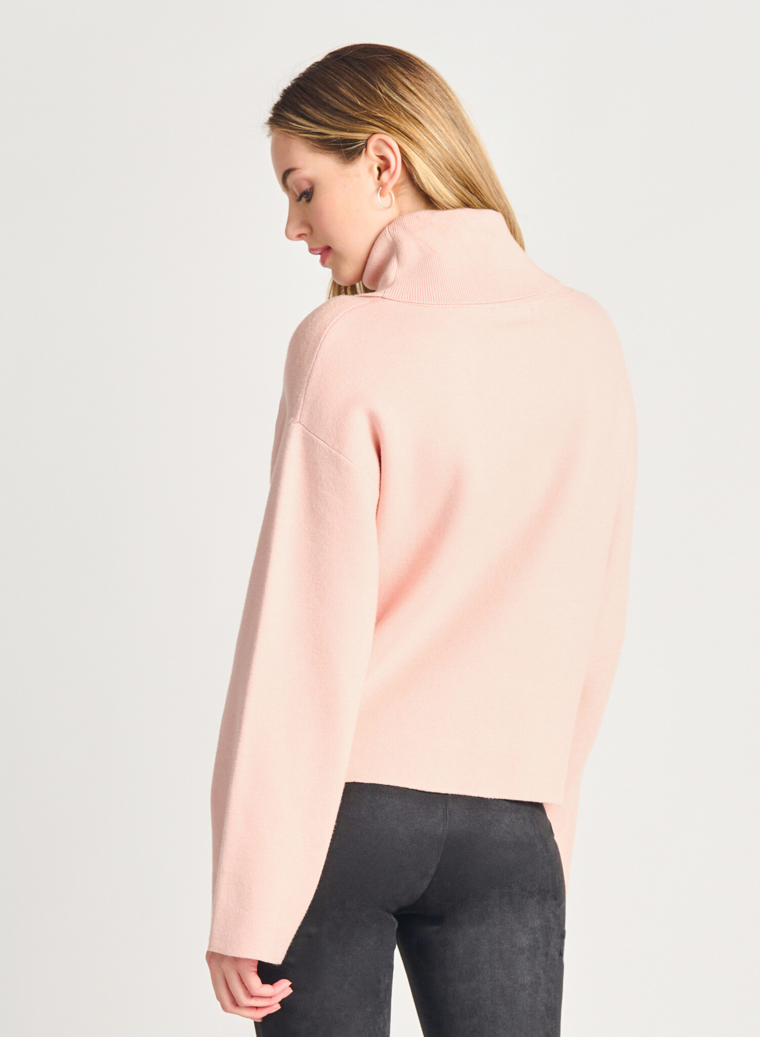 FUNNEL NECK PATCH POCKET SWEATER