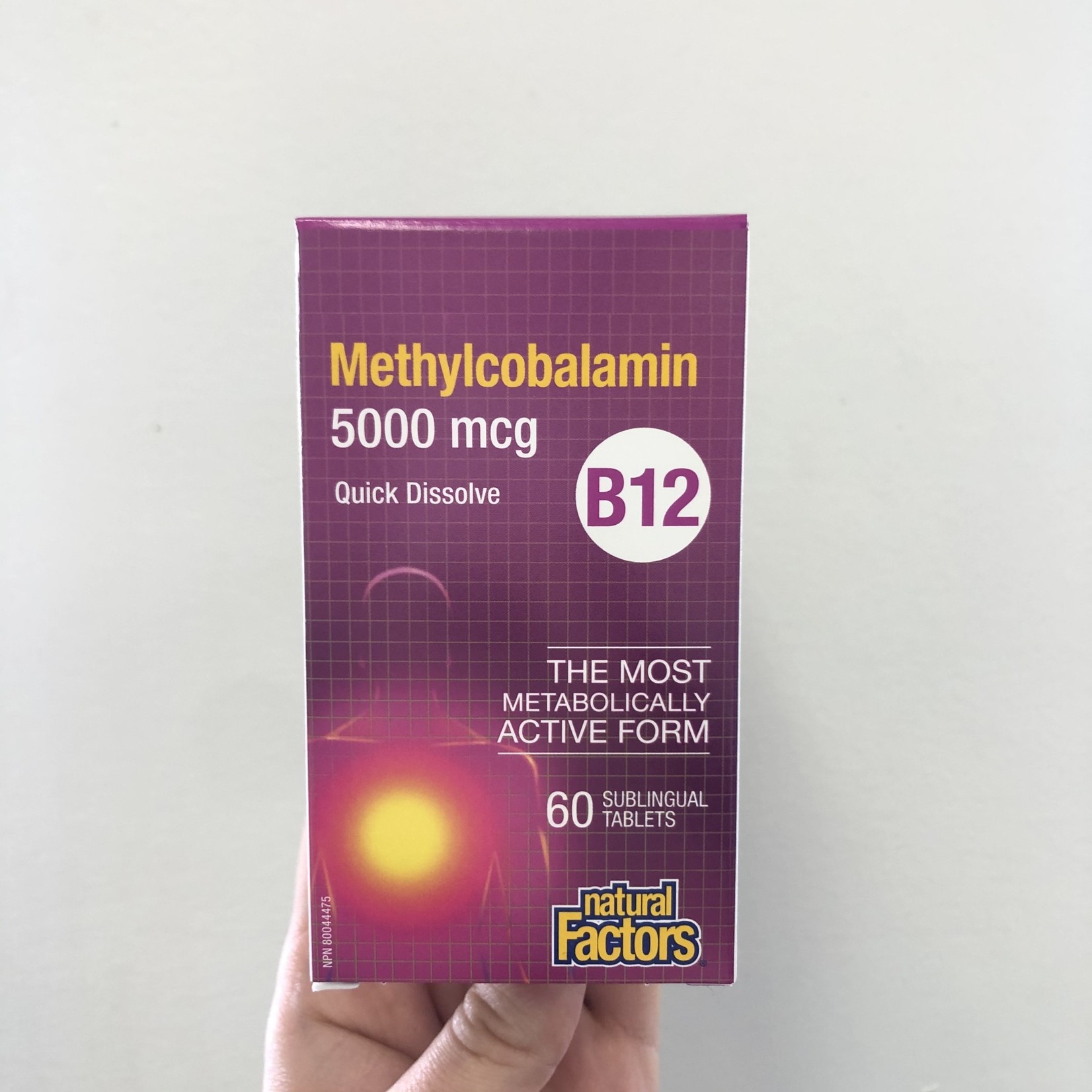 Natural Factors Natural Factors B12 Methylcobalamin 5000 mcg 60 sublingual tabs