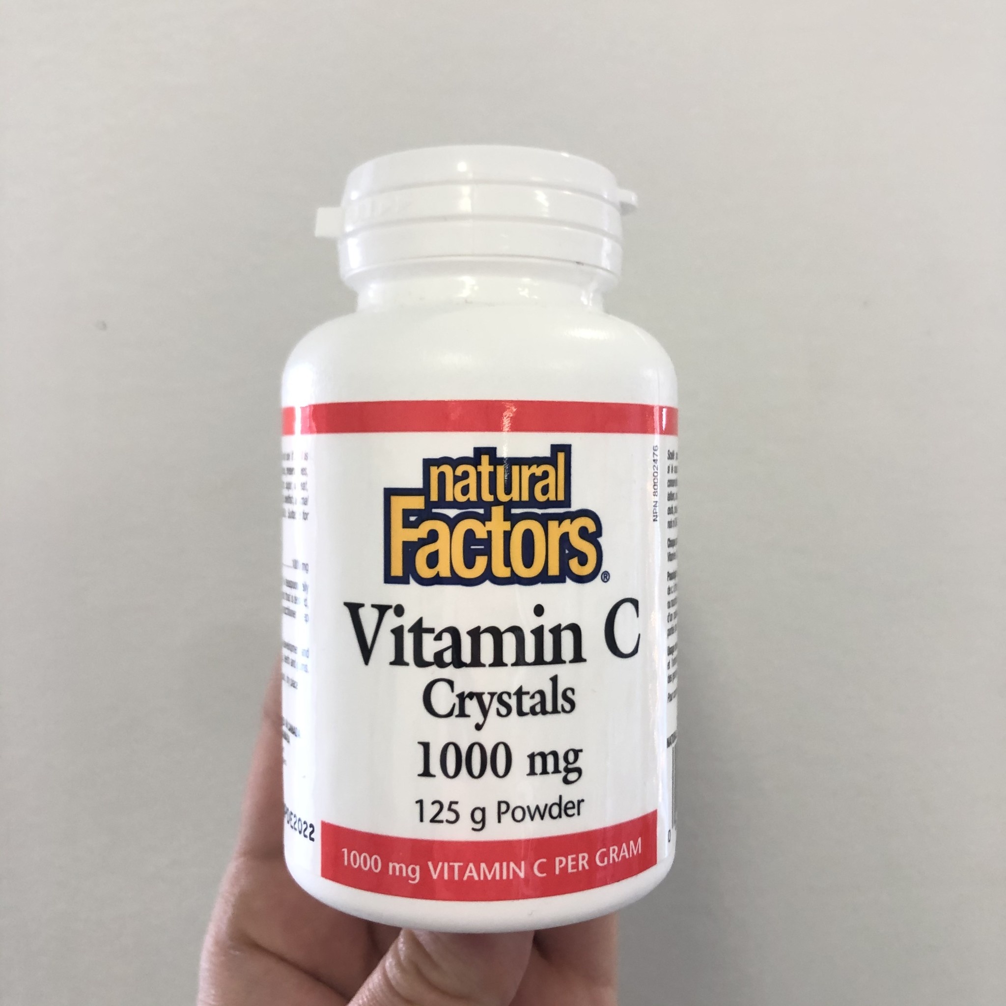 Natural Factors Vitamin C Crystals 1000mg 125g powder Lemon & Lime