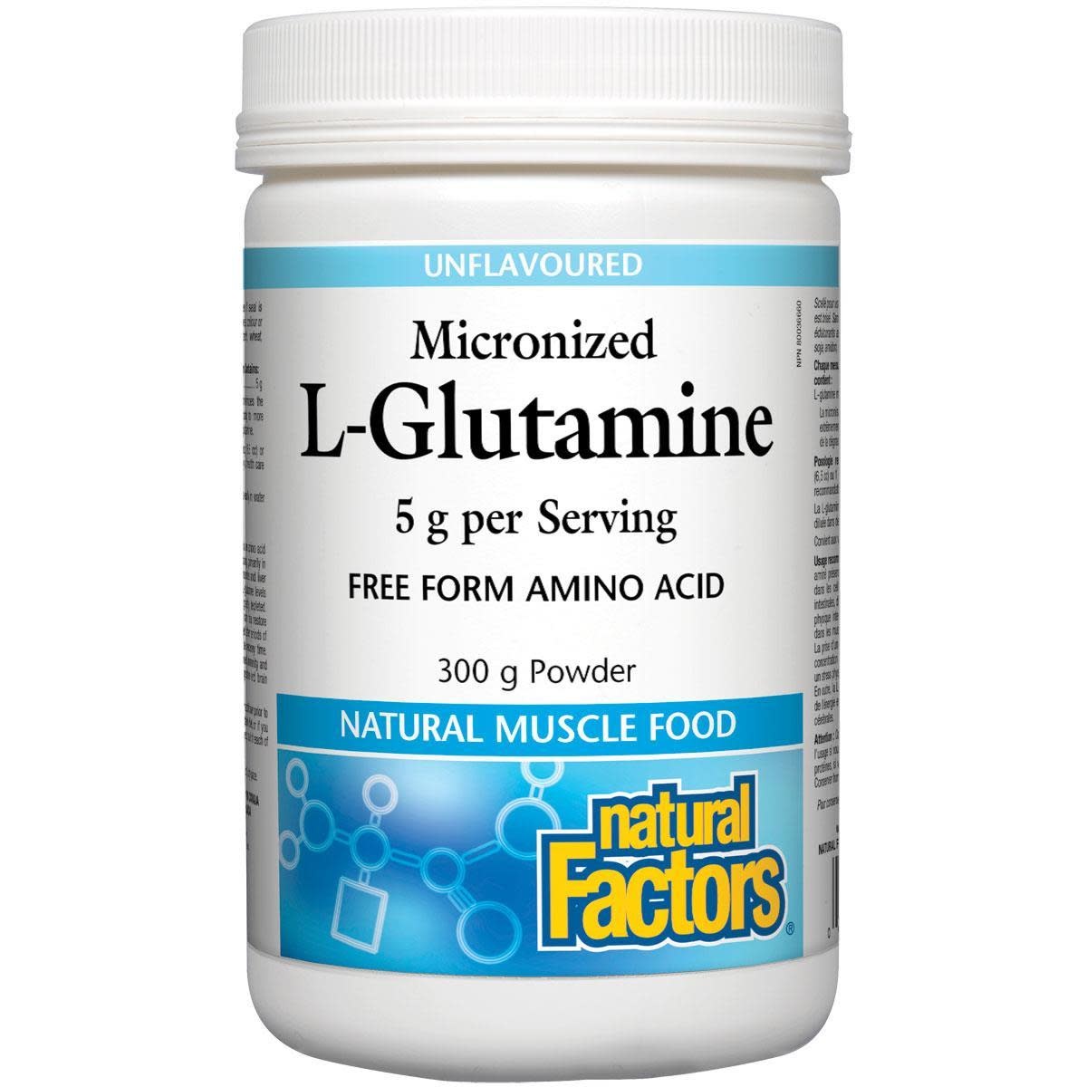Natural Factors LGlutamine 300g powder Lemon & Lime Health Shoppe