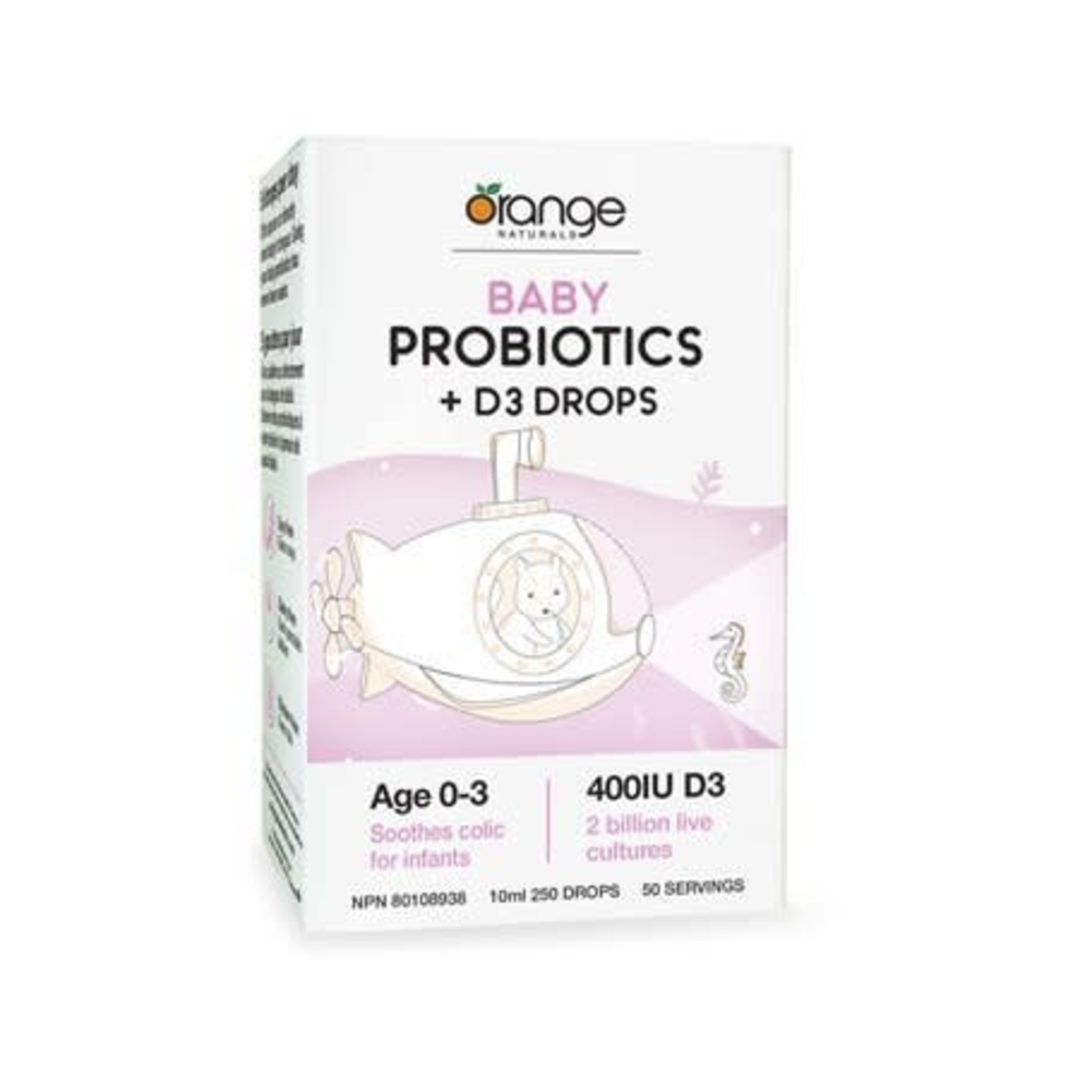 Orange Naturals Orange Naturals Baby Probiotics +D3 Drops  Age 0-3  10 ml