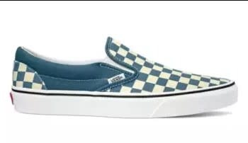 vans slip on checkered blue