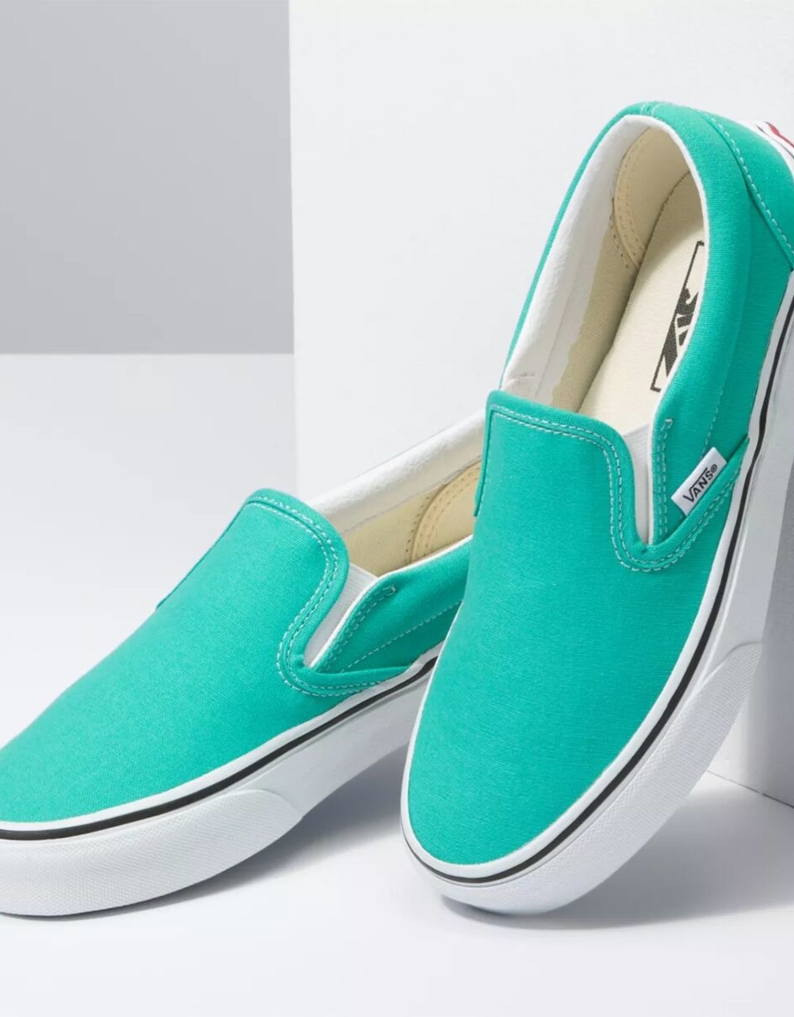 vans slip ons teal