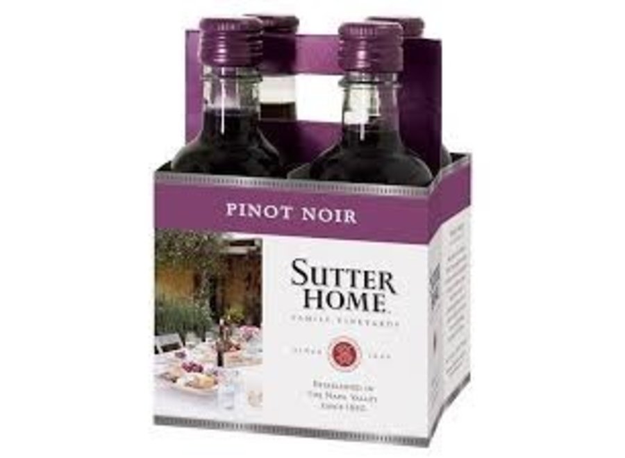 SUTTER HOME PINOT NOIR 4PK 187ML Cork N Bottle SUTTER HOME PINOT NOIR 4PK 187ML Cork N Bottle