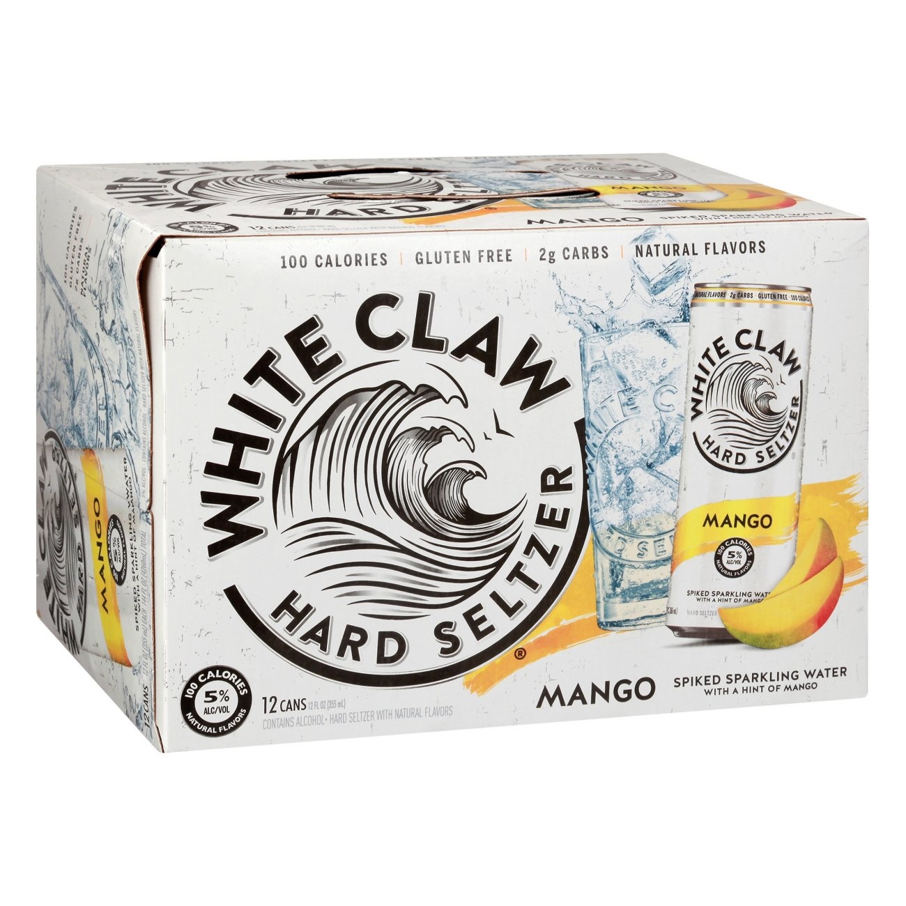 WHITE CLAW MANGO 12PK/12OZ CAN Cork 'N' Bottle