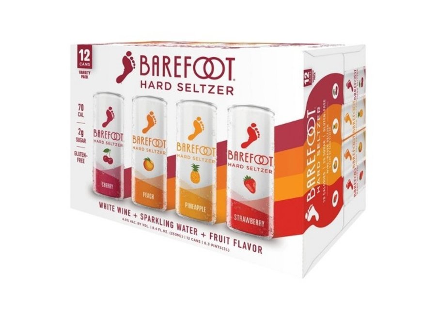 BAREFOOT HARD SELTZER 12PK VARIETY PACK 8.4 OZ CAN Cork N Bottle