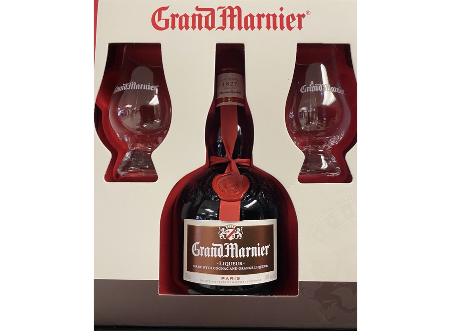 GRAND MARNIER 750ML W/GLASS SET