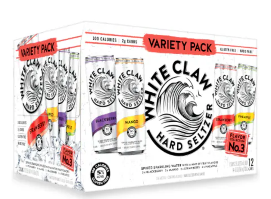 WHITE CLAW VARIETY PACK 3 12PK 12 OZ CAN Cork N Bottle