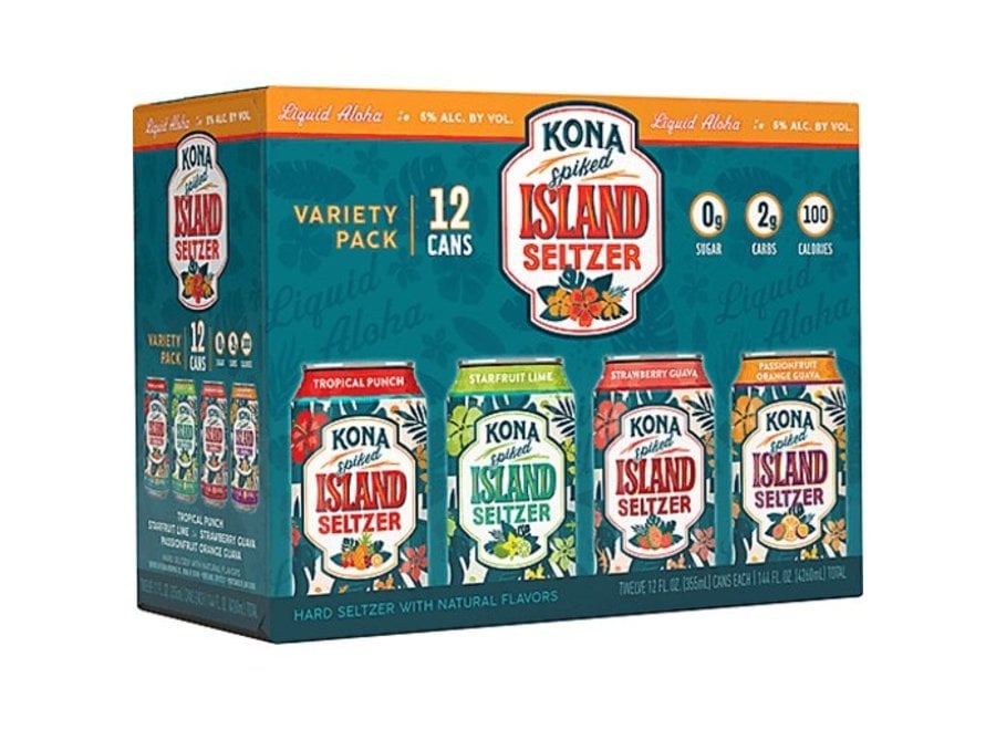 KONA SPIKED ISLAND SELTZER VARIETY 12PK/12OZ CAN